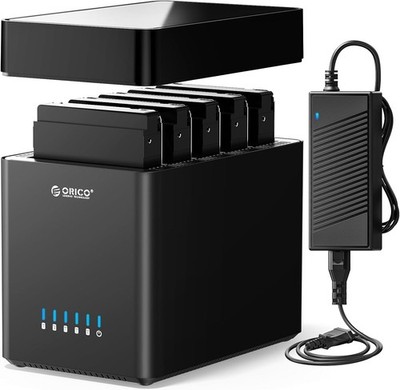 ORICO USB 3.1 Type-C Hard Drive Docking Station, 5 Bay Case with Adapter