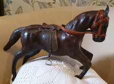 Ancien jouet cheval en cuir vintage Collection