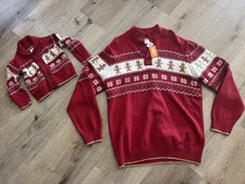 Gymboree Dad L LARGE Toddler 2T Matching Fairisle Christmas Sweater LOT Bundle