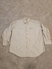 Vintage Carhartt Long Sleeve Shirt Mens Large Khaki Tan Button Up