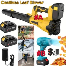 Cordless Leaf Blower 580CFM/160MPH & 6 Speed Levels Electric w/2 Batteries 4.0Ah