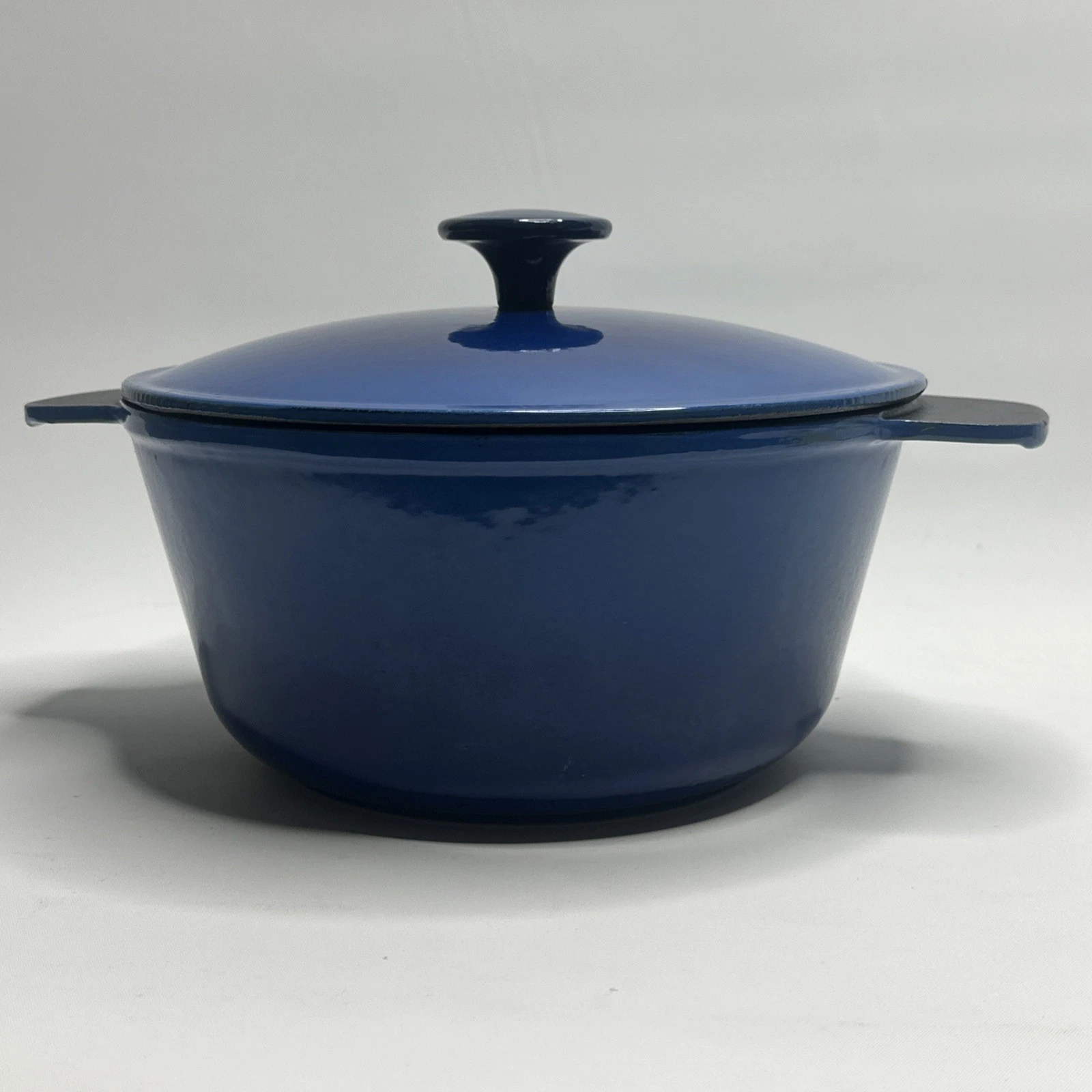 IKEA Senior 5 Qt Blue Enamel Cast Iron Dutch Oven 9” VG