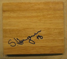 SASHA VUJACIC AUTO SIGNED HARDWOOD FLOOR PIECE LOS ANGELES LAKERS RARE