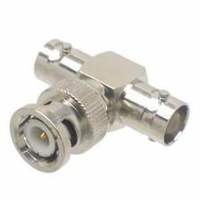 BNC Male to Dual BNC Female Jack T tee Splliter RF Coaxial Adapter Connector
