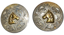 Vint. Hand Engraved Mexico 925 Sterling 30.49 mm Disk Earrings- 10gr.