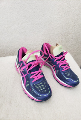 Asics Gel-Kayano Women Sneakers 8 1/2 Blue Synthetic Lace Up Low Running Shoes