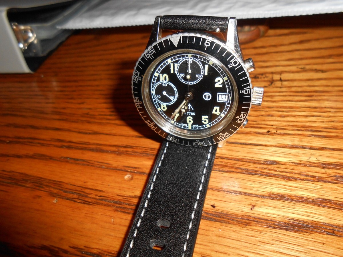 Nice 1980's OLLECH & WAJS MILITARY STYLE CHRONOGRAPH, VALJOUX 7765