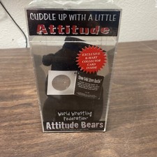 WWF Attitude Bears Stone Cold Steve Austin Stone Beanie Plush NWT 1999 Sealed