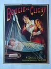 Advertising cardboard poster 55.5x42.5cm advertising Clichy candle no plate