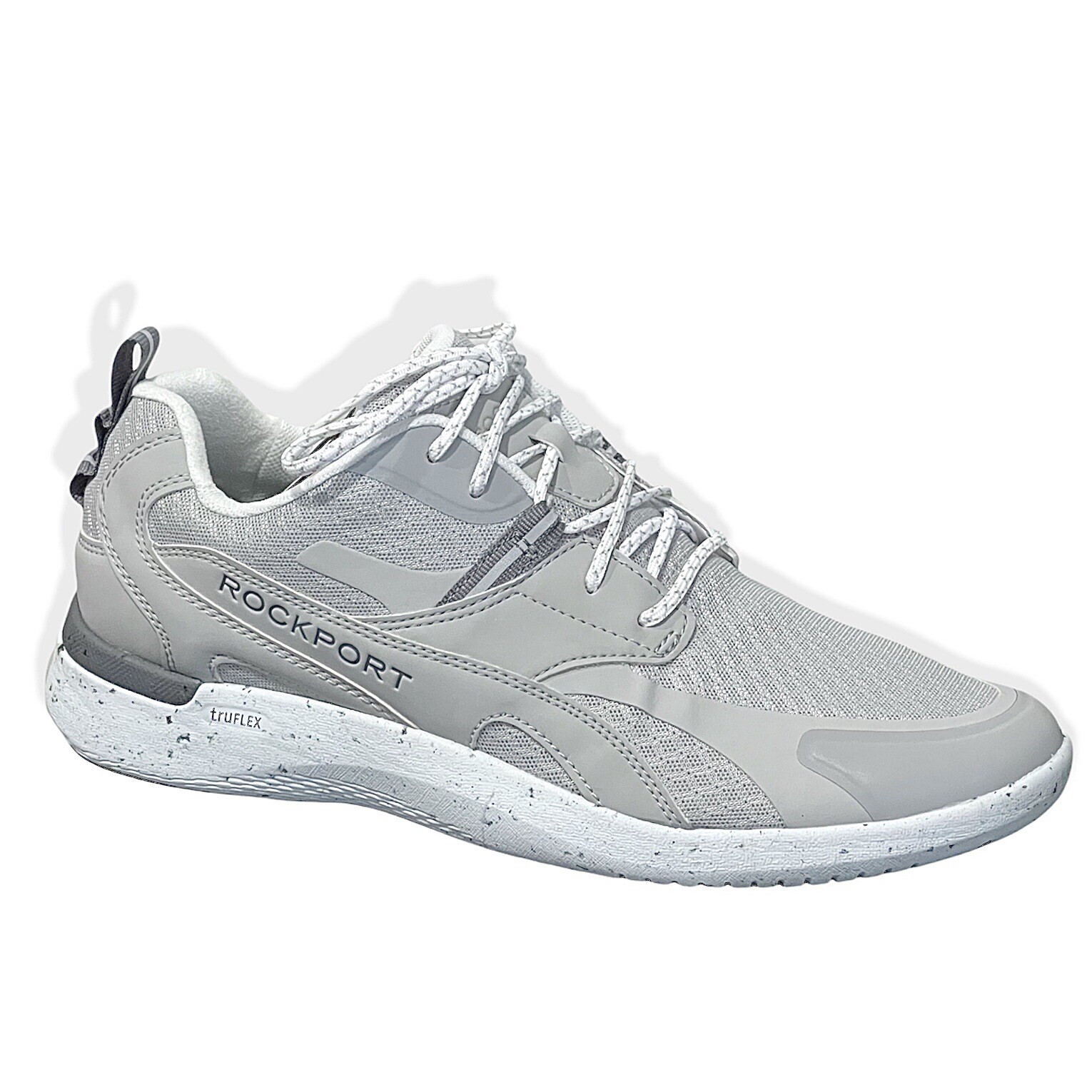 SAOLA Rockport Sneaker Uomo Taglia 9 Stringate Pull On Tab Suola Truflex Casual Grigio Nuove