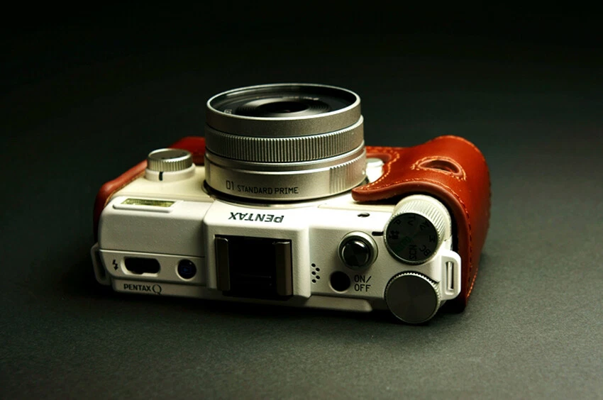 Leather Fit for PENTAX Q Camera Half Case Cover Protective Bag Padded Handmade - Image 2 of 4