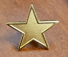 VTG Gold Toned Enameled Lapel Hat Pinback Gold Star Made In USA