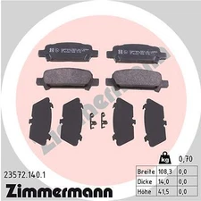 Zimmermann brake pad set, disc brake 23572.140.1