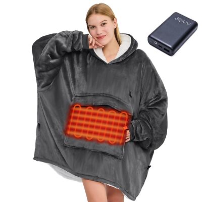 CYMULA Heated Blanket Electric Hoodie Oversized Wearable Blanket Hoodie 