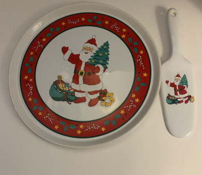   シーズンズ グリーティングス プレート Cake Plate & Server Christmas Seasons Greetings Signature