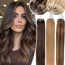 Micro Ring Loop Tip Remy Human Hair Extensions Micro Beads Link Hair I Tip Color