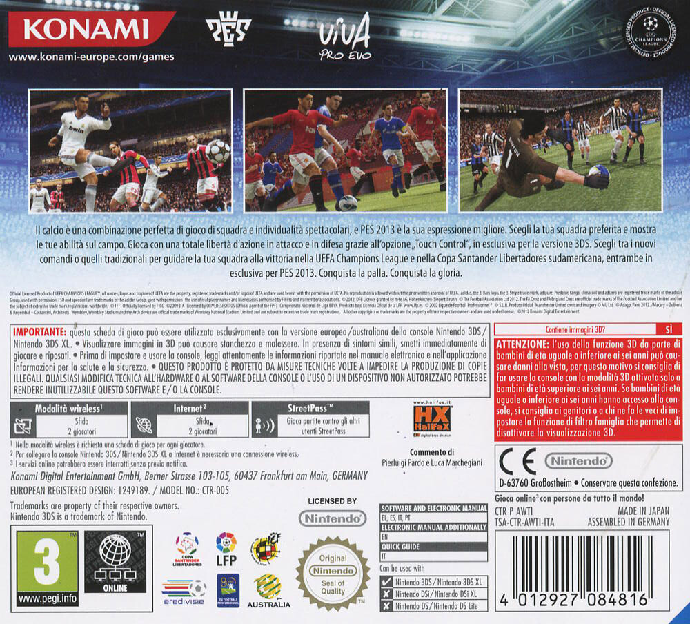 新品　PC版 PES2013 Pro Evolution Soccer EU Pro Evolution Soccer PES 2013 (European) Nintendo 3DS KONAMI