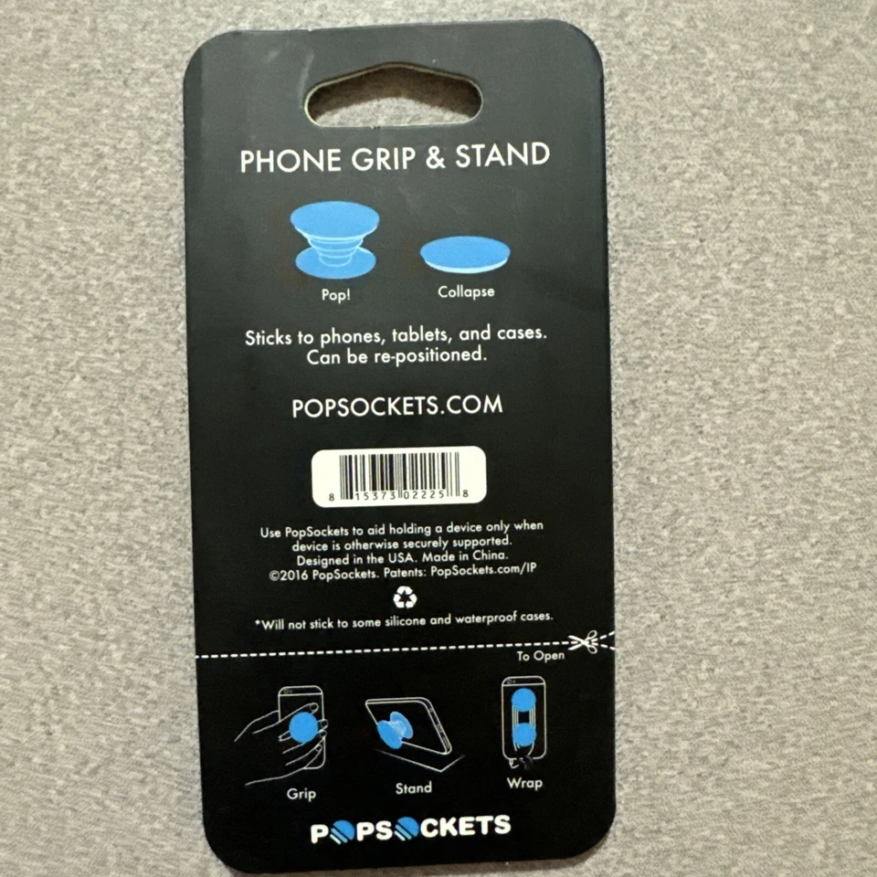 Genuino - Empuñadura y soporte para teléfono PopSocket para teléfonos y tabletas - Mármol negro - Nuevo Foto 3 de 4