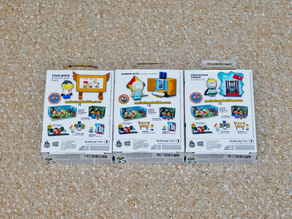 McFarlane South Park Construction Sets Toolshed, Professor Chaos, Human Kite Lot Foto 2 de 4