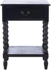 Home Collection Athena Black 1-Drawer Accent Table