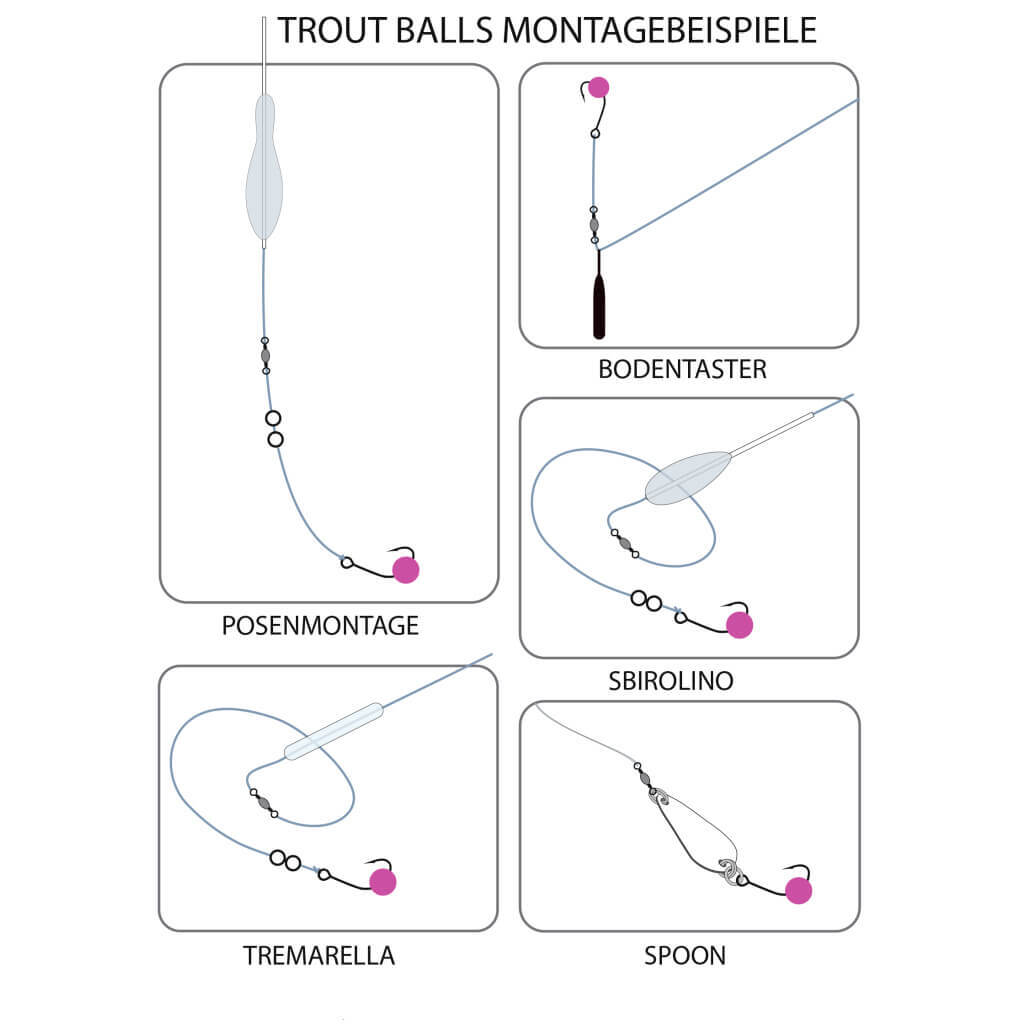 Jenzi Trout Balls Lachseiimitat Forellenköder Teich Knoblauch Fisch
