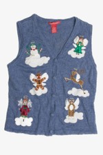 Vintage Blue Ugly Christmas Vest 60991