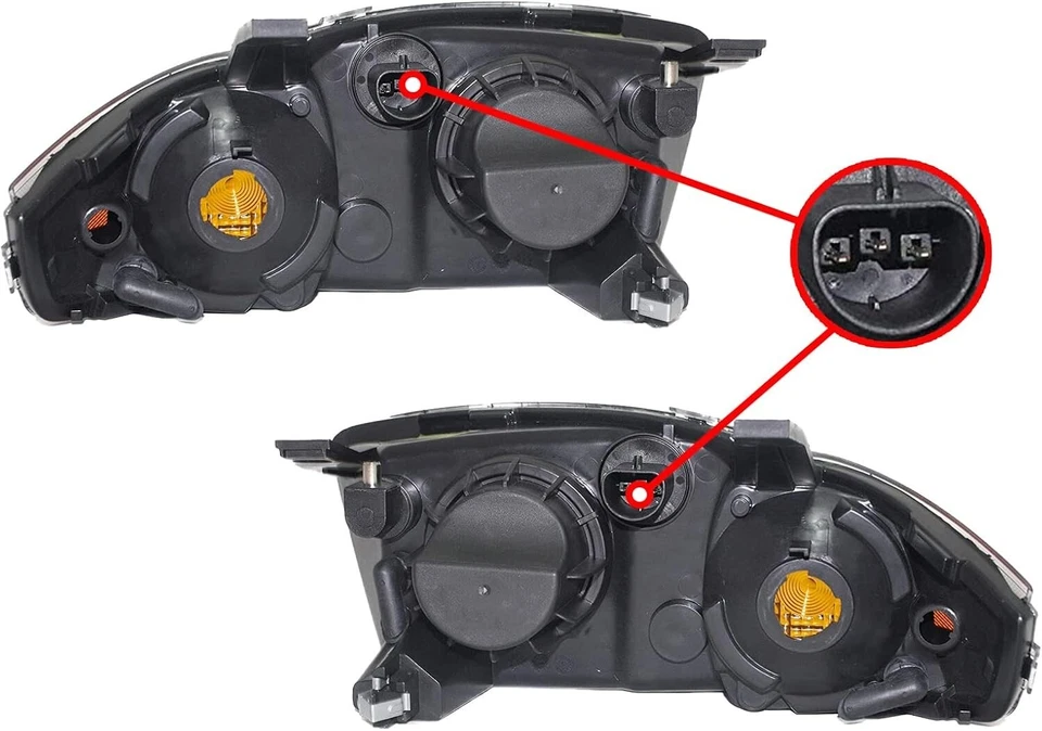 For 2003 2004 2005 Chevy Cavalier Factory Style Headlights Headlamps Left+Right - Image 3 of 4