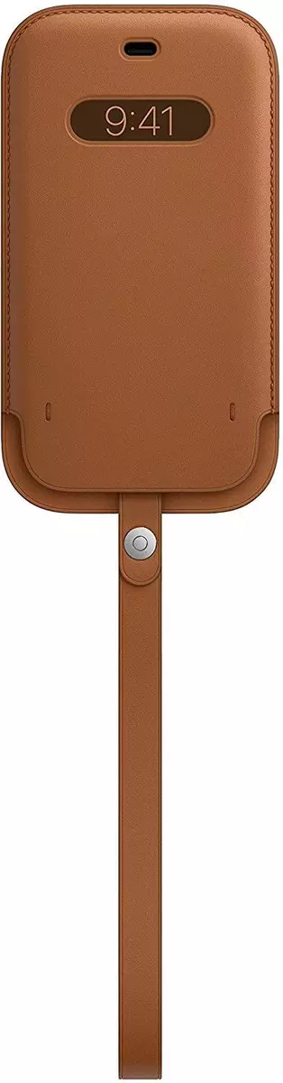 Genuine Apple iPhone 12 12 Pro Leather Sleeve Case with MagSafe Saddle Brown