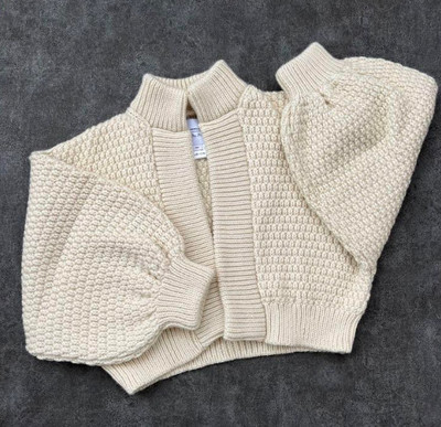 I Love Mr Mittens Ballon sleeve Knit Cardigan Beige Women's Size S