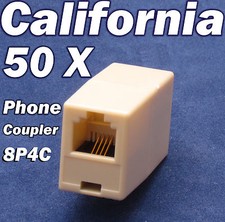 Lot 50 X RJ11 Phone Coupler Joiner Adapter Telephone Cable 8P4C Jack Connector