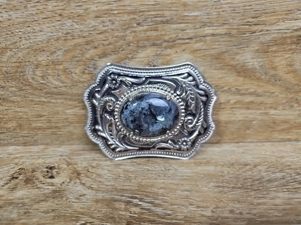Womens Western Blue Stone Agate Wear Belt Buckle 3.5" × 2.5"