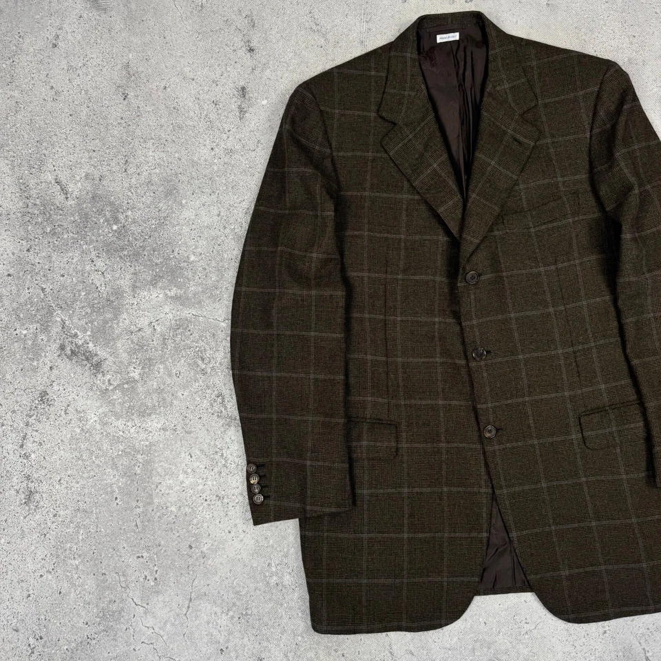 Jaqueta Blazer Brioni Nomentano Pure Cashmere Janela Marrom Masculina Tamanho 54 IT 44US - Imagem 4 de 4