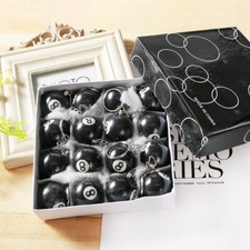 Billiard Ball Keychain Pool Table Snooker Lucky Black Number 8 Key Ring ChainX1