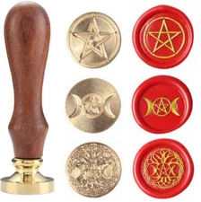 Triple Moon in Tree of Life Wax Seal Stamp Set, Retro Gift for Wicca and Pagan