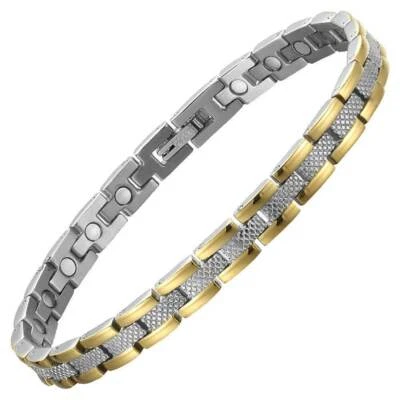 GAUSSTHERAPY Affinity Two Tone Ladies Stainless Magnetic Bracelet - Arthritis Pain Relief