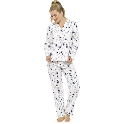 NEW Ladies 100% Cotton 'Star' Pyjamas Nightwear/Loungewear | eBay