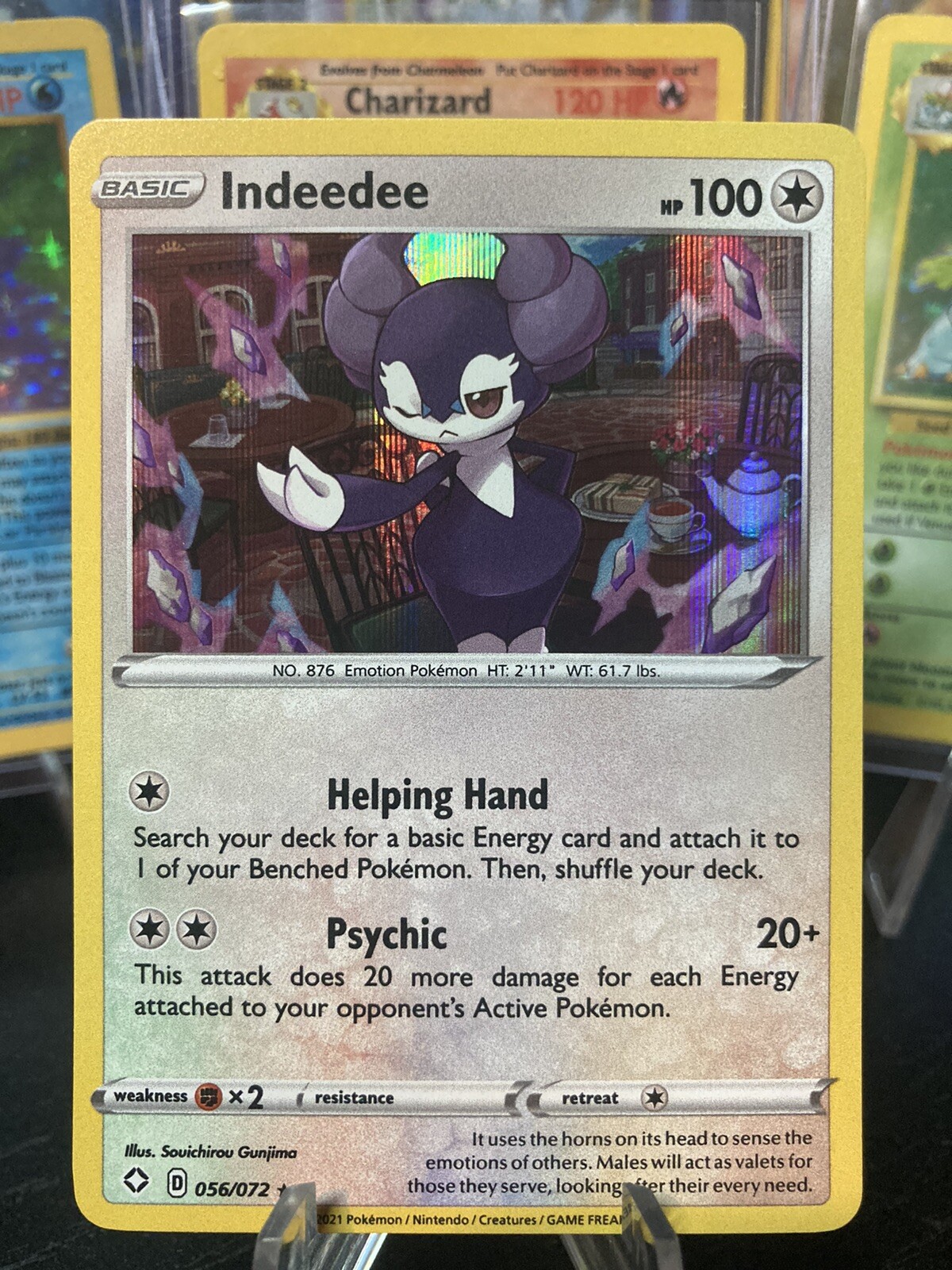 Indeedee 056/072 - Shining Fates - Holo Foil Rare - NM/Mint - Pokemon TCG Card
