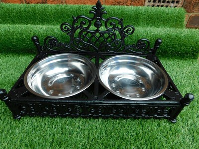 cast iron dog bowl holder