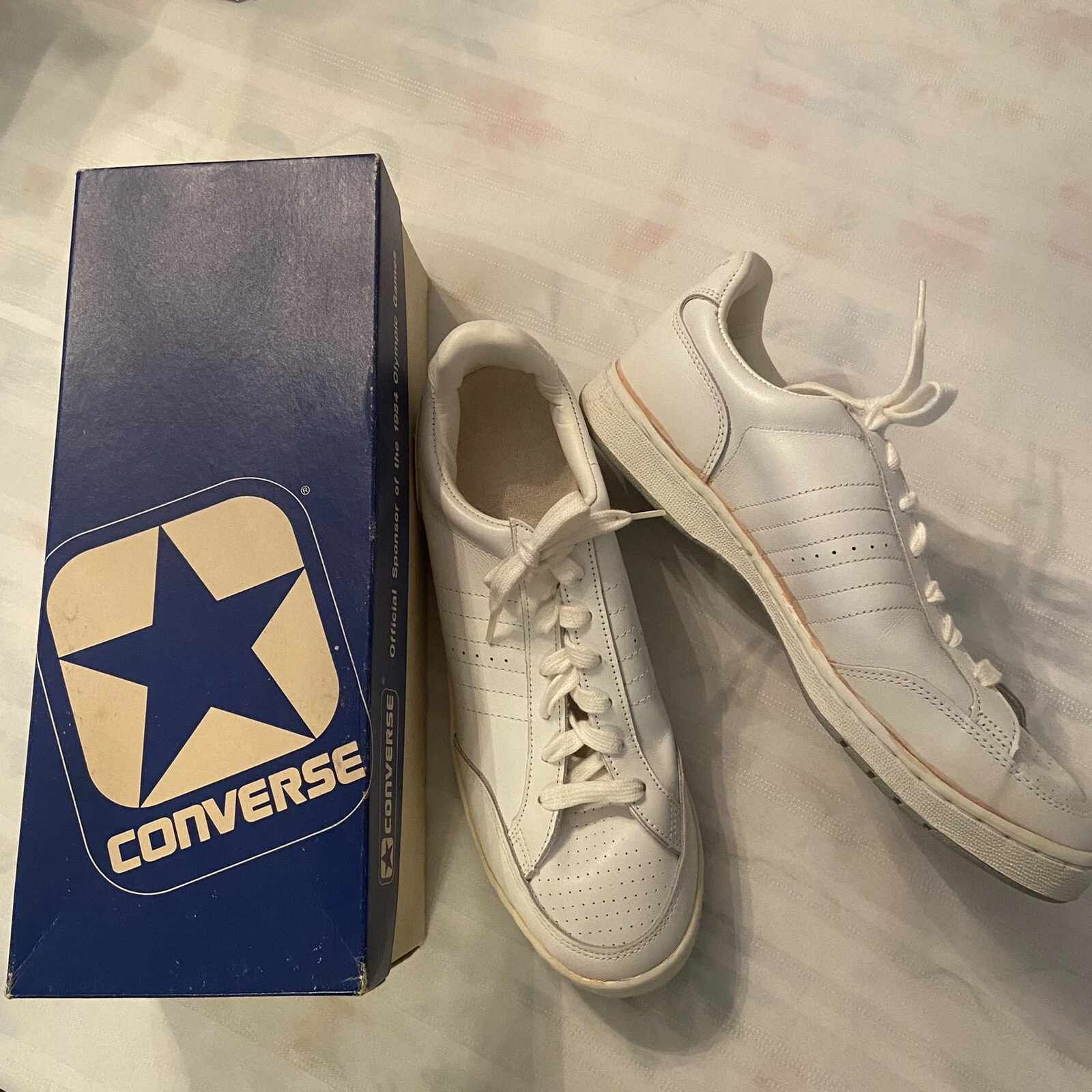 Sneakers Converse Jimmy Connors nuove con scatola rare vintage nuove pelle anni 80 Oxford TAGLIA 12
