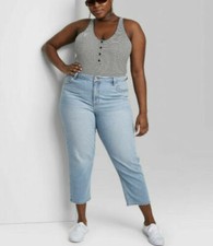 Women's Wild Fable High-Rise Straight Leg Cropped Jeans, medium Wash. 12, 1020