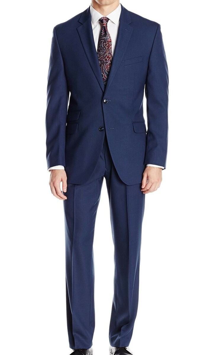 Blue Sharkskin Penguin Sharkskin Suit Original Penguin Wool-Blend