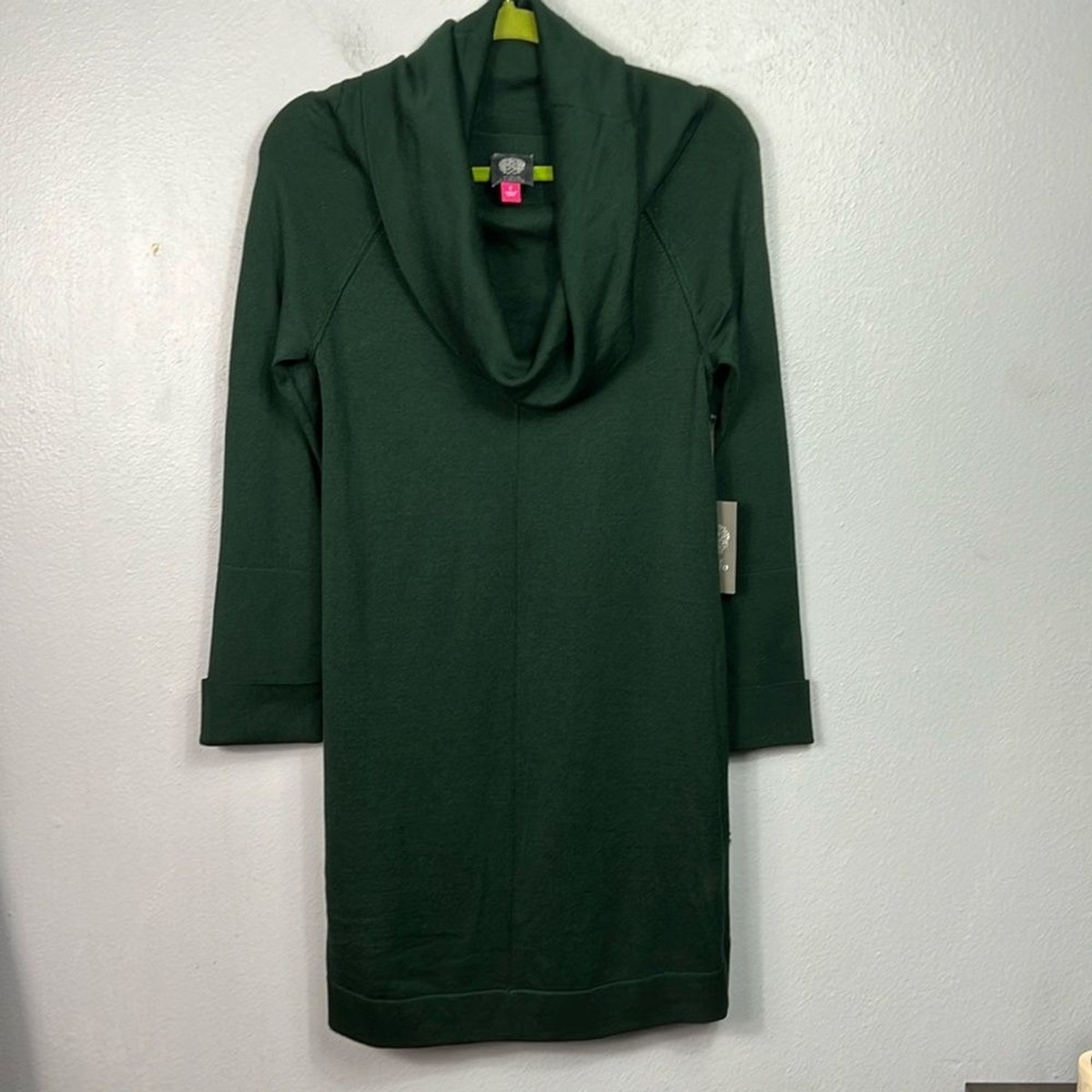 vince camuto sweater dress Women's Long Sleeve V-Neck Dress, Large and measures 48 inches in length Vince Camuto Womens Cowl Neck
