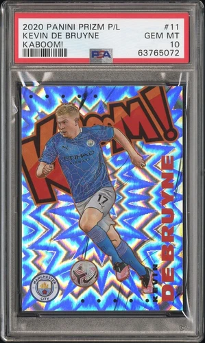 2020-21 Panini Prizm EPL Kevin De Bruyne Kaboom! #11 PSA 10 GEM MINT Man City