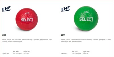 Select Kids Schaumstoff Handball weich soft Training Schule Verein Foam-Ball NEU
