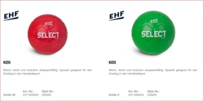 Select Kids Schaumstoff Handball weich soft Training Schule Verein Foam-Ball NEU