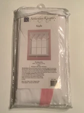 Saturday Knight Kayla Tiered Valance (58"W x 13"L) White w/Pink Brand New in Pkg
