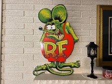 Large Format Rat Fink Cut Out Steel Sign Ed Big Daddy Roth 30x18. Rat Rod Hot