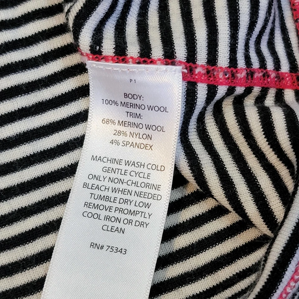 Top de manga larga con capucha capa base de lana Dakini talla S negro rosa Foto 3 de 4