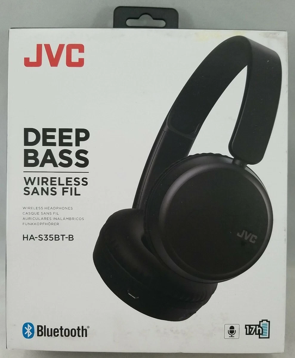 JVC Deep Bass Wireless Headphones HAS35BTB - Black - New, Factory