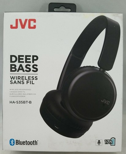 JVC Deep Bass Wireless Headphones HAS35BTB - Black - New, Factory Sealed |  eBay